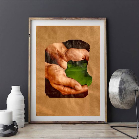 " Held in Our Hands" Original paper collage