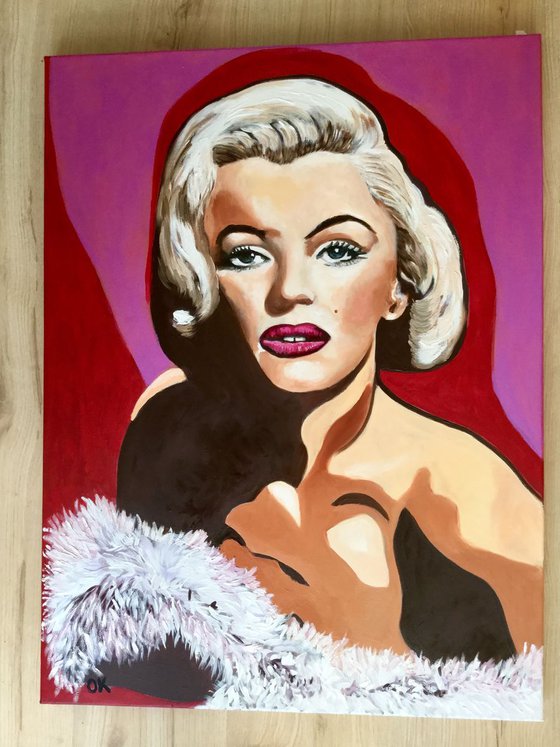 Marilyn Monroe.  Goddess of Hollywood. Portrait. Oil and acrylic on canvas.