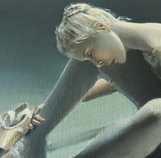 Days End, Exhausted Ballerina, Young Dancer Painting