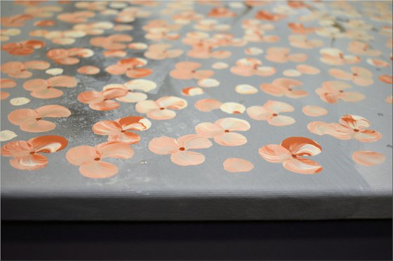 Caprice II - acrylic abstract painting, cherry blossoms, nature painting, canvas wall art