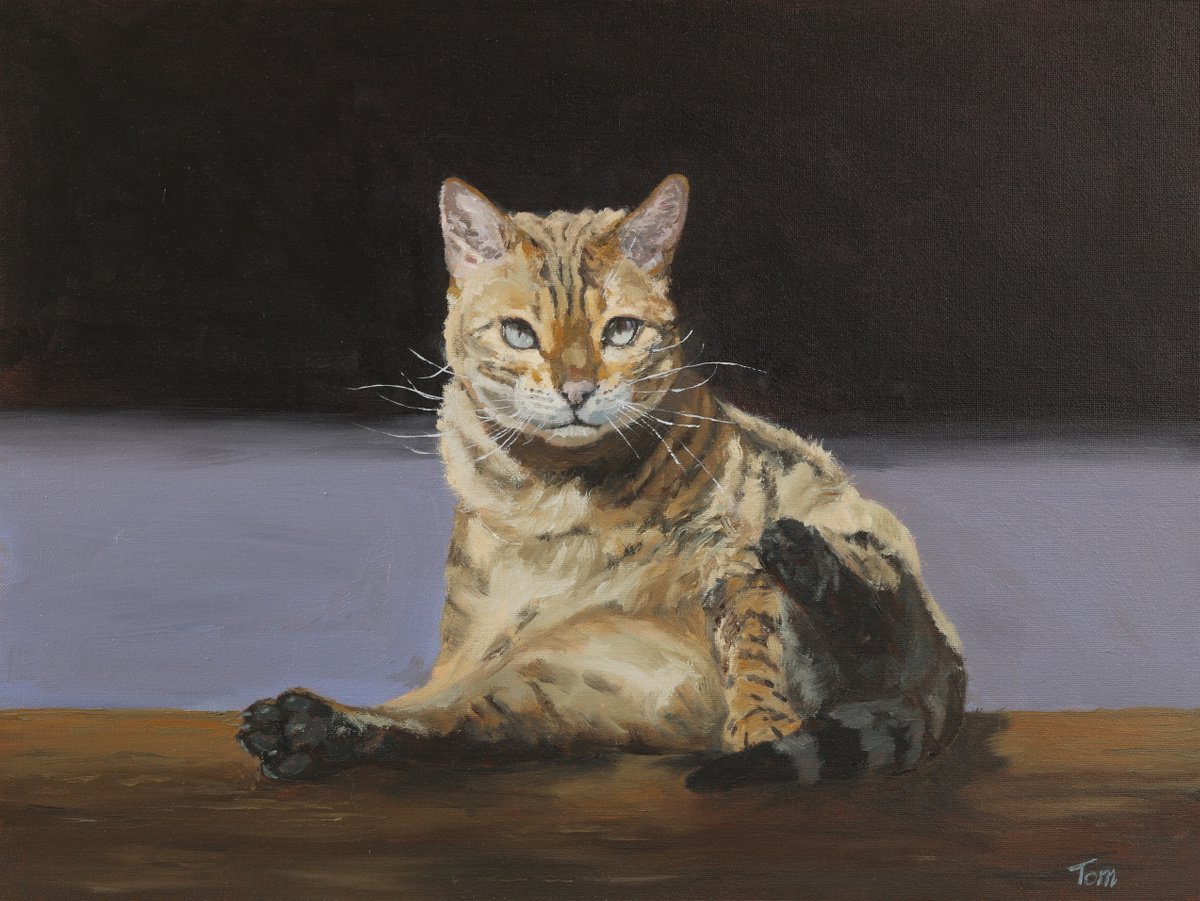 Animal Oil Painting By Tom Clay, 16 X 12", I