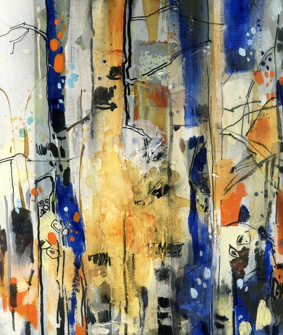 Wonderful Forest Abstract Mixed Media Painting