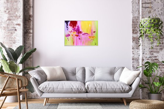 Summer Beauties  - Abstract Art - Acrylic Painting - Canvas Art - Framed Painting - Abstract Painting - Ready to Hang