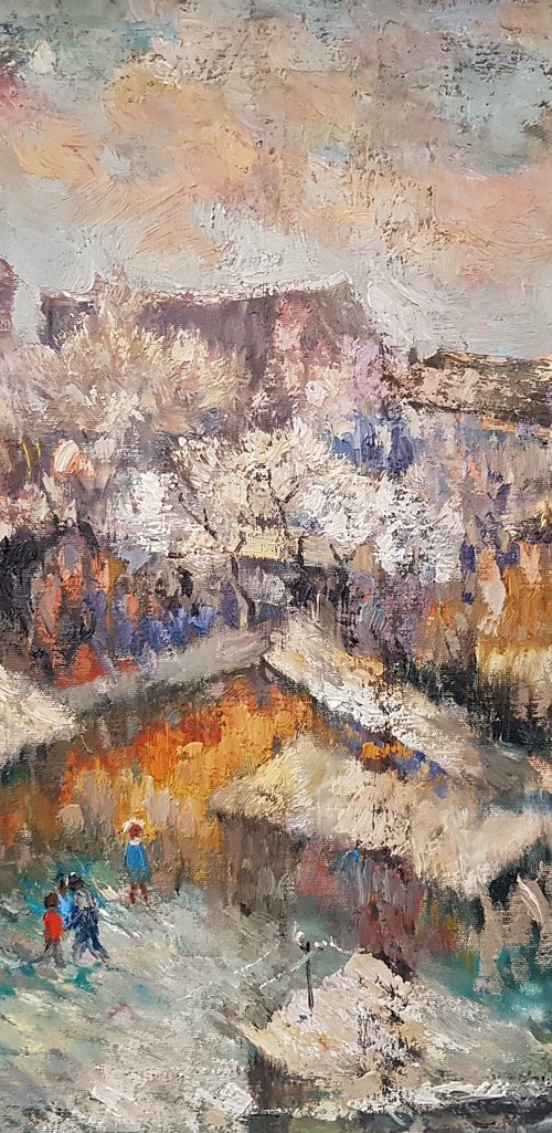 Winter Day in Old Yard - One of a kind by Hrachya Hakobyan