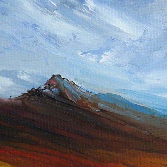 Cnoc dearg, a Scottish mountain moorland autumn coloured painting