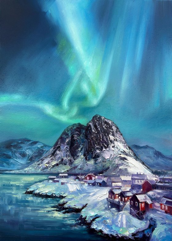 Between Fjord and Sky.Aurora