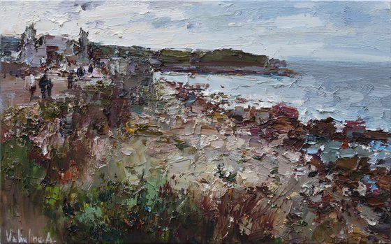 Seashore painting Old Chersonesos Original oil seascape painting