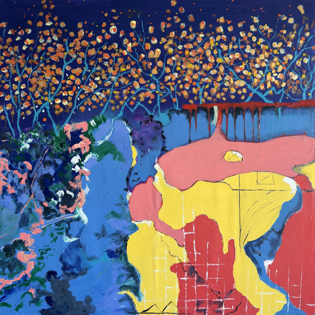Nocturnal Garden By Gela Mikava, 47 X 47, Artwork For Sale On Artfinder