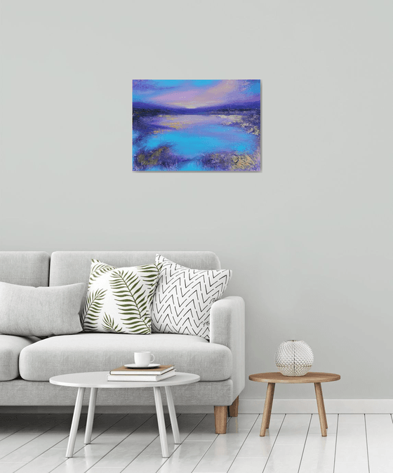 A medium-large original modern semi-abstract painting "Beyond Reality"