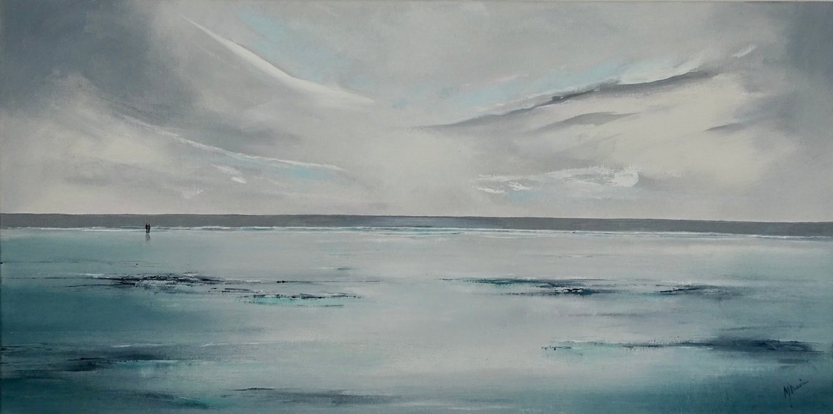 Impressionistic Landscape Oil Painting By Mel Davies Original Art, 39 X 20", The Memories That You Hold, Original Artwork