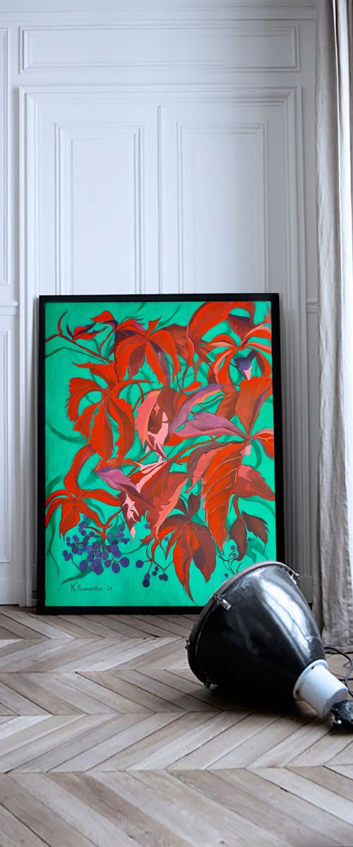 Insidious Branches (red and turquoise) by Karolina Franceschini