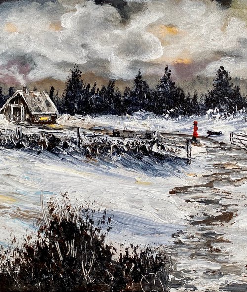 Walk with my Dog in the Snow by Marja Brown