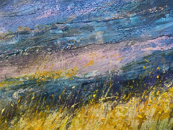 'Autumn Gold Copse' Autumnal, Trees, Impasto, Palete Knife Landscape Oil Painting.