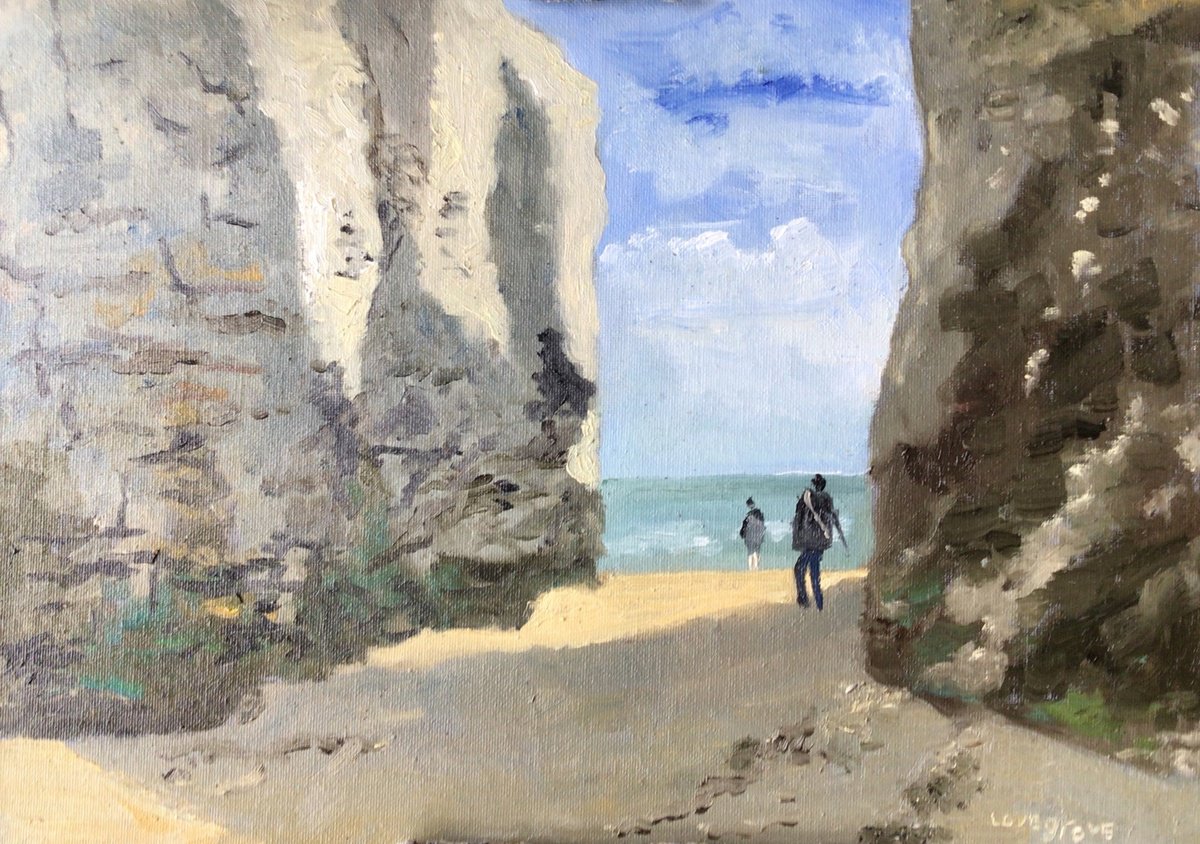 Impressionistic Landscape Oil Painting By Julian Lovegrove Art, 14 X 10", Botany Bay Kent Coast, Original Artwork