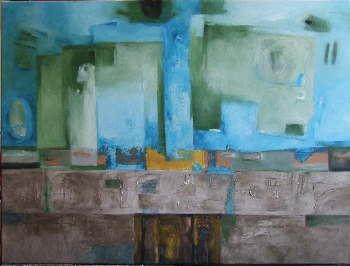 Abstract Oil Painting By Csaba Csendes, 31 X 24, i?zenet, Original Artwork