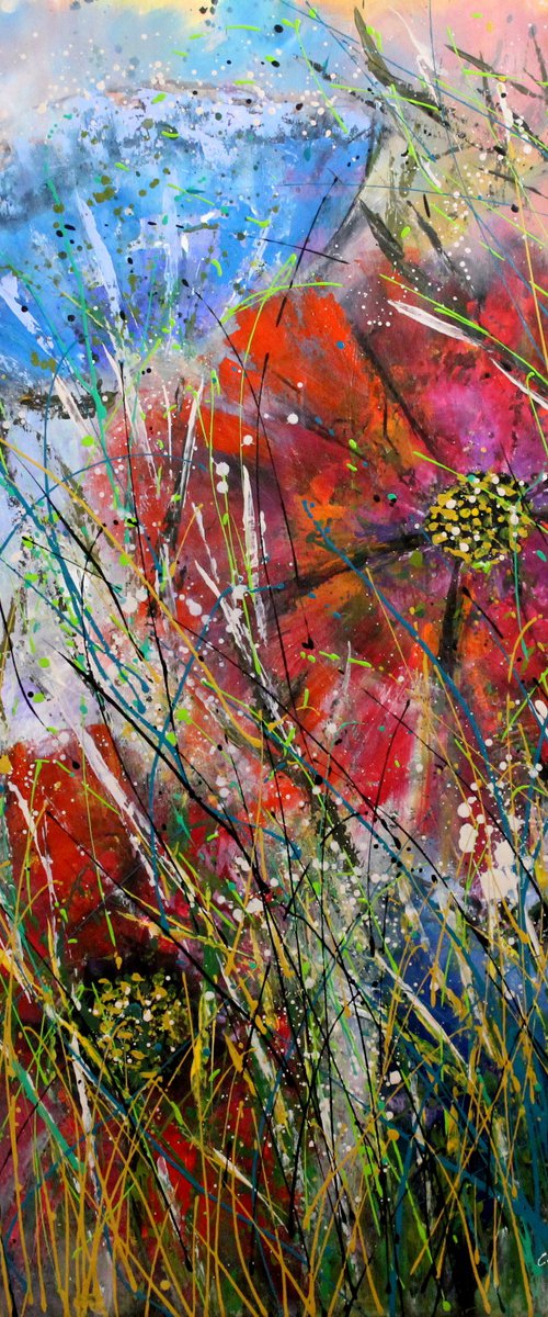 Summer Wine -  Large original floral painting by Cecilia Frigati