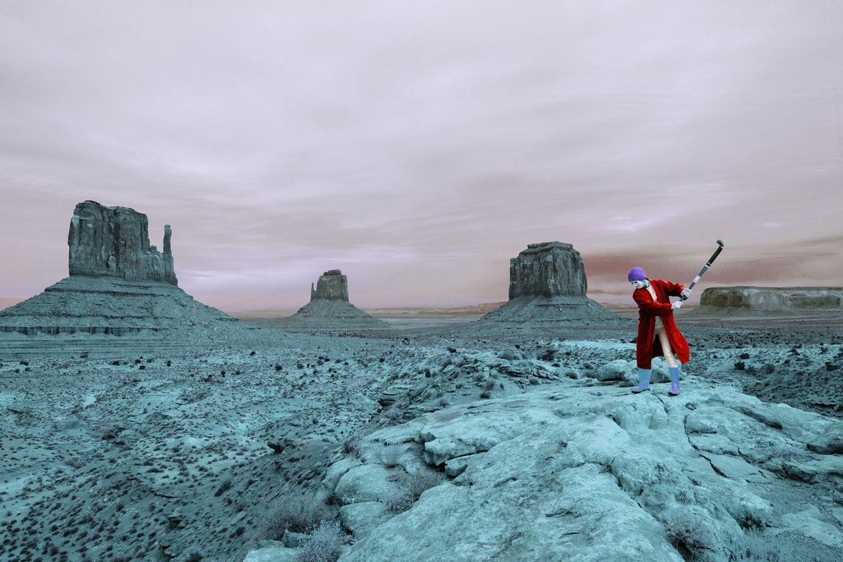 Surrealistic Portrait Photograph By Tabita Pietsch, 32 X 22", Golf, Monument Valley, Original Artwork