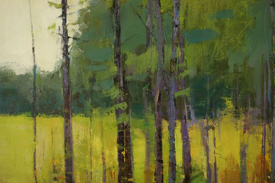 Forest Edge 30x30" 76x76cm Oil by Bo Kravchenko