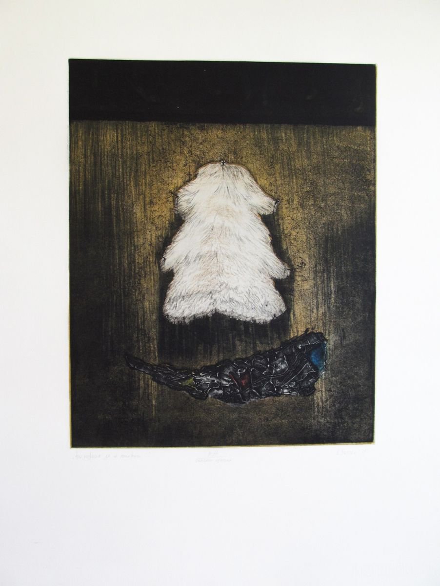 Still Life Etchings & Engravings By Kristina Vatova, 24 X 32", "If You Could Show Up", Original Artwork