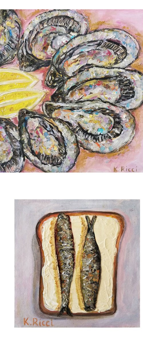 Oysters and Toast. by Katia Ricci