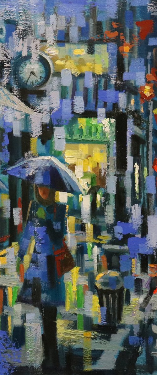 Blue Rain and Fifth Avenue by Chin H Shin