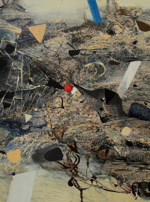 Abstract art oil painting on canvas modern art wall abstract expressionism birds, Birds painting by Kate Kulish