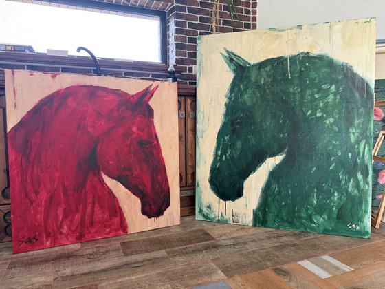 Green horse