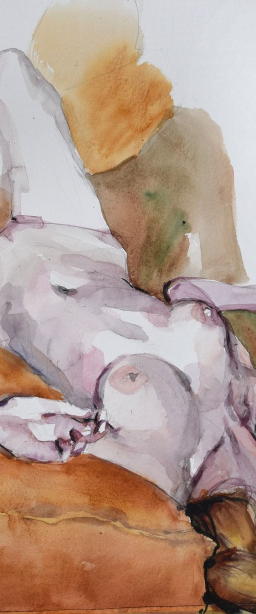 nude from above by Goran Žigolić Watercolors