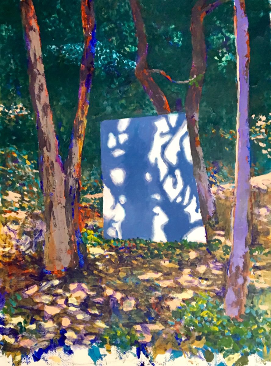 Impressionistic Landscape Acrylic Painting By John Cottee, 22 X 30, The White Board, Original Artwork