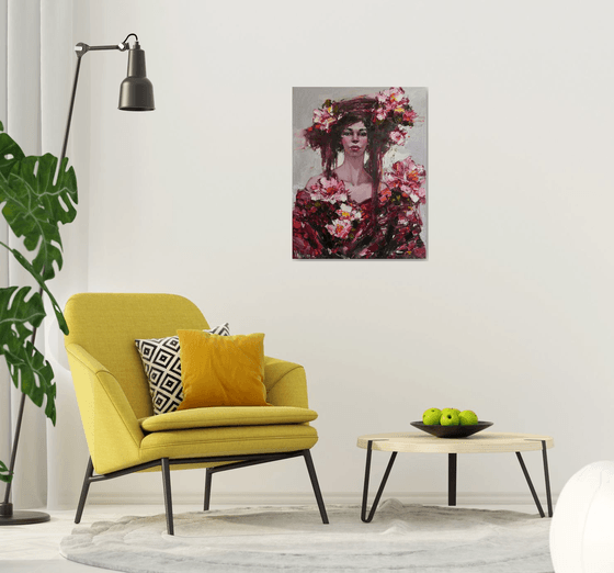 Girl and flowers