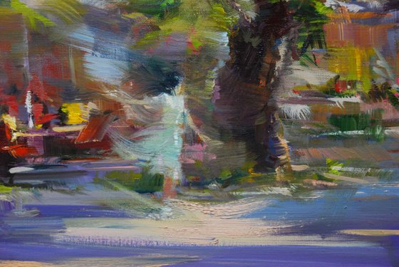 Abstract Landscape Painting "The Fresh Evening"