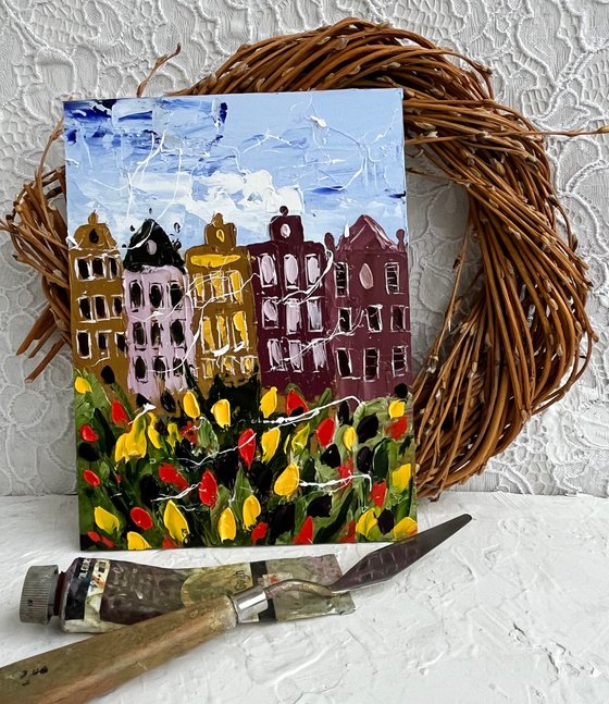 Amsterdam Tulips Painting