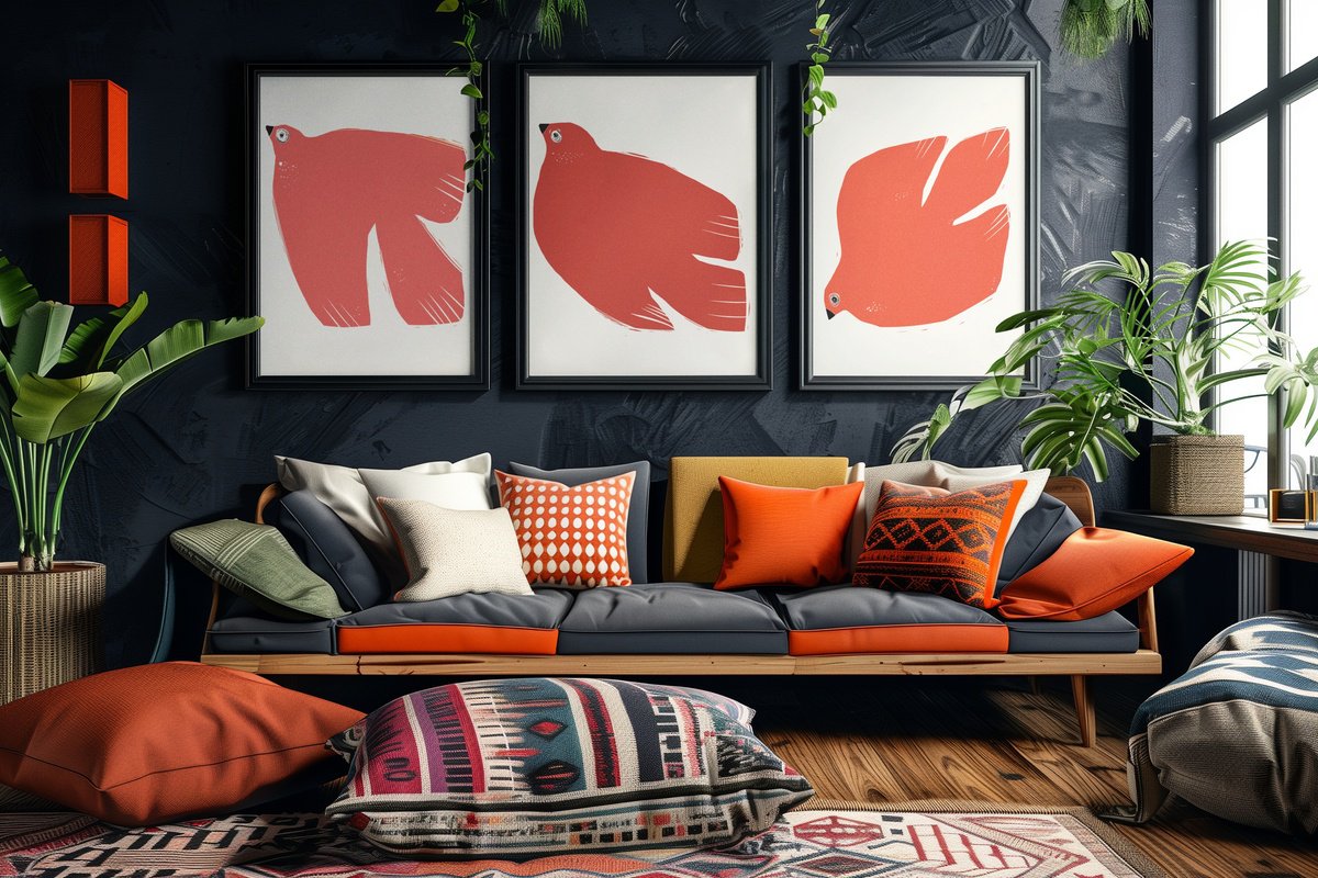 Animal Giclee Print By Emma Evans-Freke, 20 X 20, 3 Birds In Earthy Pinks, Original Artwork