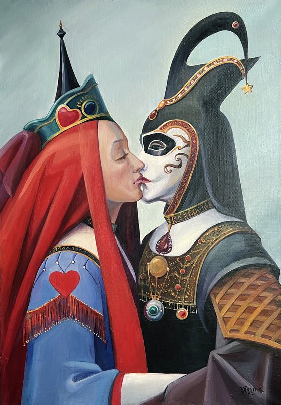 The lovers. Venetian kiss.