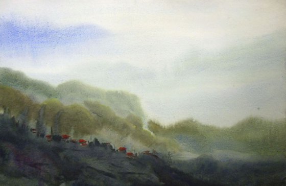 Morning Himalaya Beauty - Watercolor on Paper