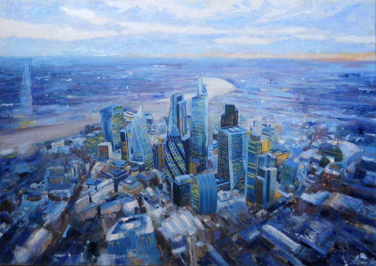 Impressionistic Cityscapes Oil Painting By Jelena Milojevic, 28 X 20, London, Original Artwork