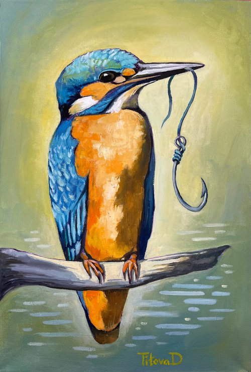 Smart Mister Kingfisher by Diana Titova