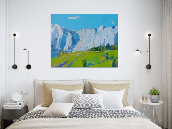 Mountains Switzerland Painting Art Fine Art Landscape painting