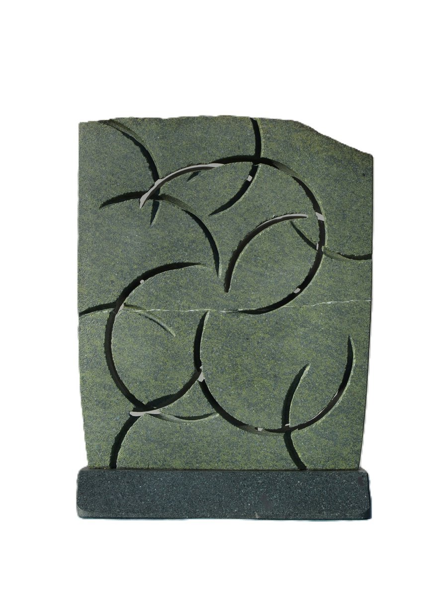 Geometric Abstract Stone Sculpture By Ognyan Chitakov, 8 X 11", "Molto Allegro", Original Artwork