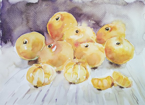 Tangerines watercolor
