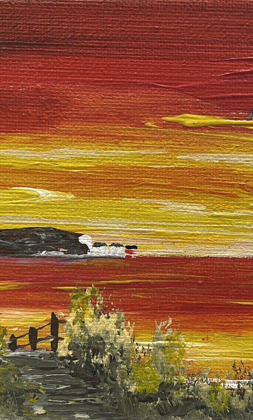 Isle of Wight on a Mini Canvas by Marja Brown