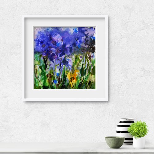 Purple Meadow - Flower Painting  by Kathy Morton Stanion by Kathy Morton Stanion