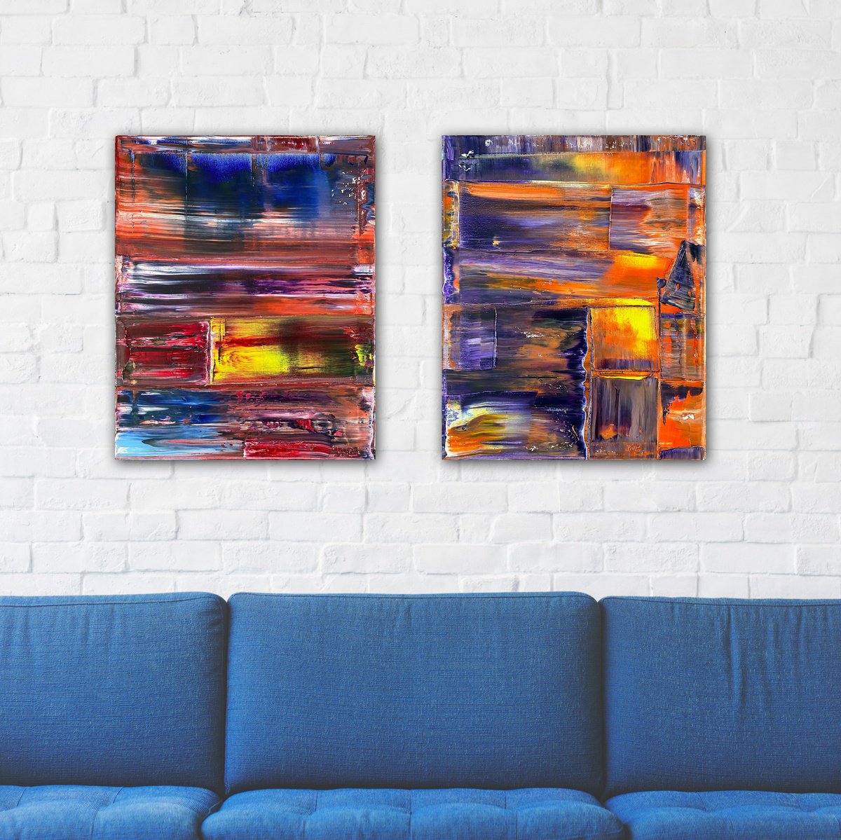 Expressive Abstract Oil Painting By Preston M. Smith (Pms), 32 X 20", "Fade Into Me", Original Artwork