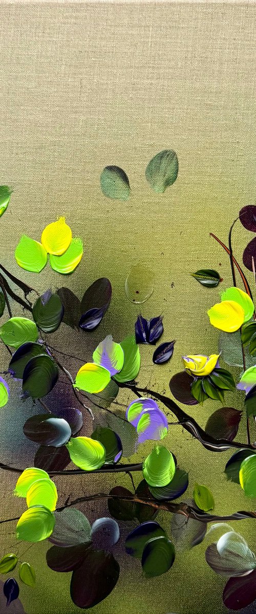Lime-Violet Blooms by Anastassia Skopp
