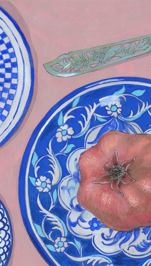 Pomegranate and Moroccan plates by Natalie Levkovska