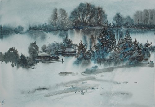 Winter landscape by Elena Sanina