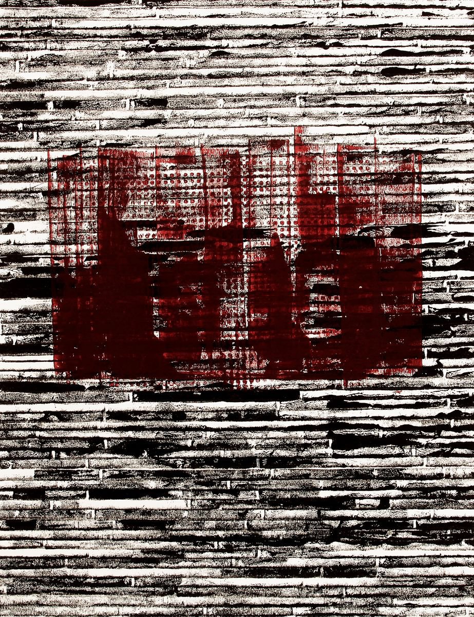 Abstract Acrylic Painting By Petr Strnad, 20 X 26", Space Solution I., Original Artwork