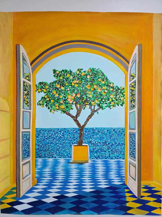 Seascape with lemon tree