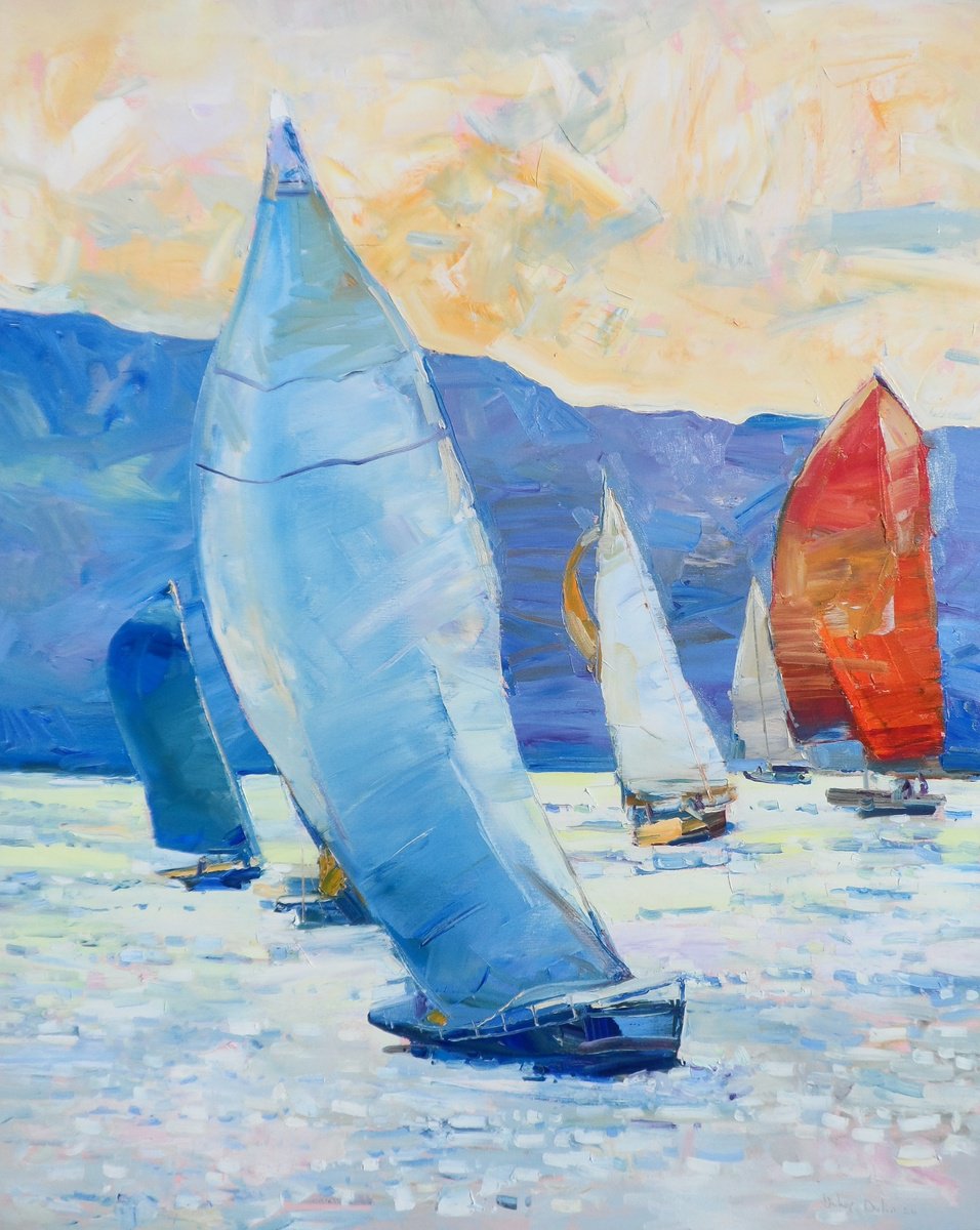 Regatta By Yehor Dulin, 31 X 39, Artwork For Sale On Artfinder