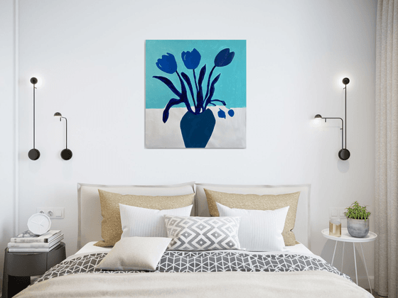 Blue Tulips Minimalist art